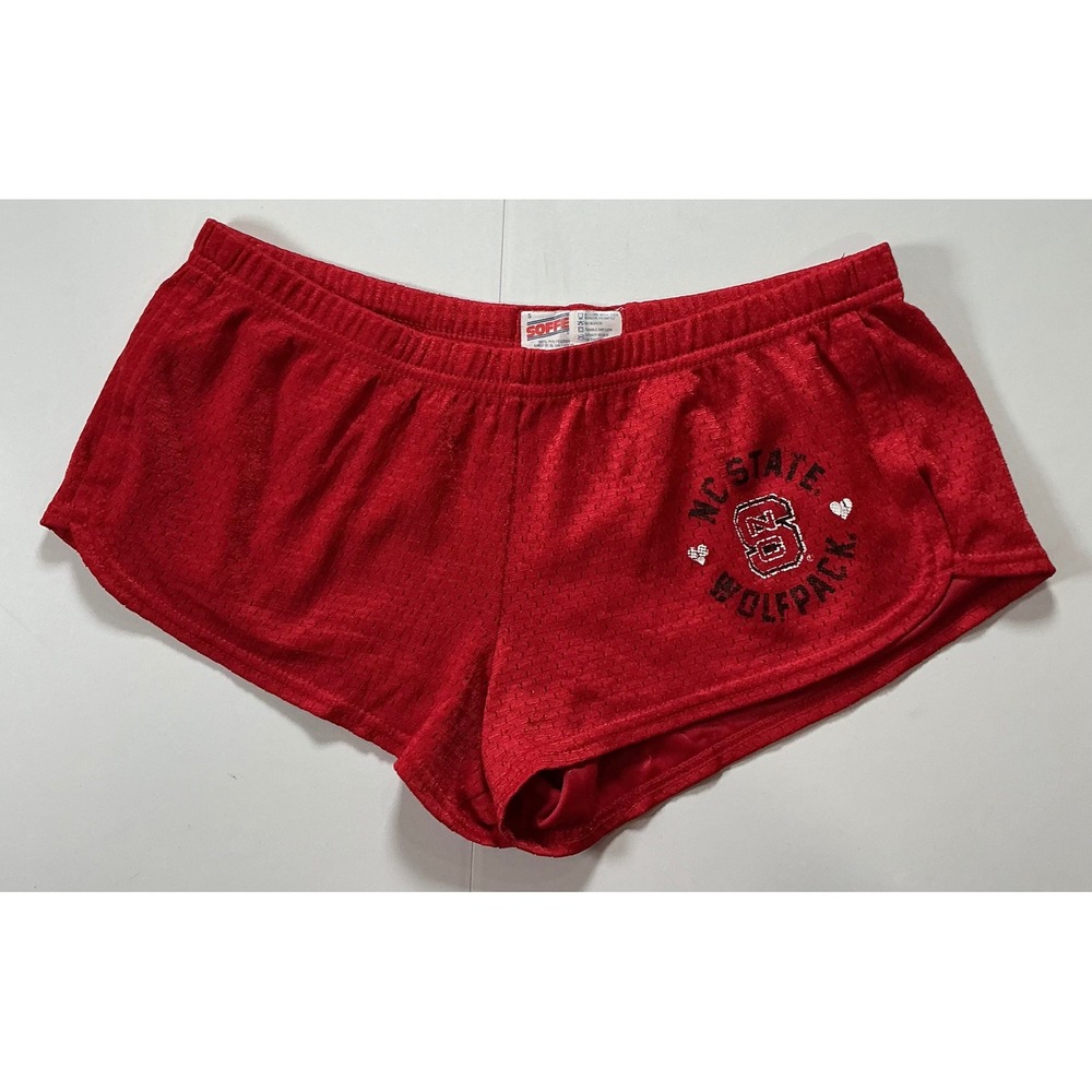 VTG Y2K Soffe NC State Wolfpack Mesh Athletic Micro Shorts Low Rise Sz S Red